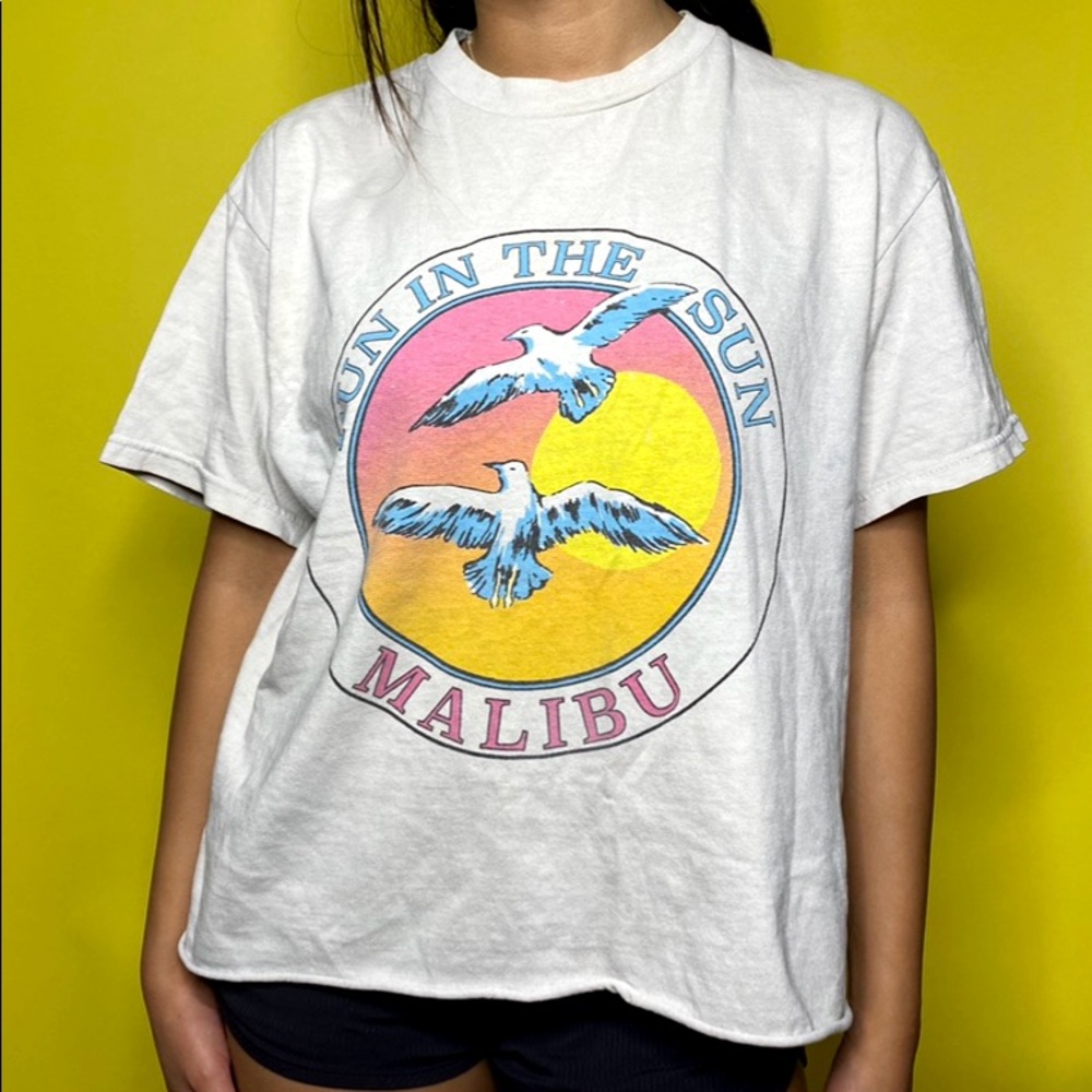 White Brandy Melville Fun In The Sun Malibu Shirt